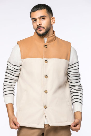 contrast vest with buttons