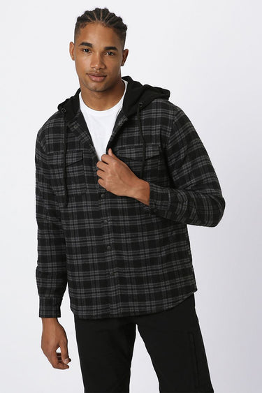 Checkered Men Hoodie Overshirt