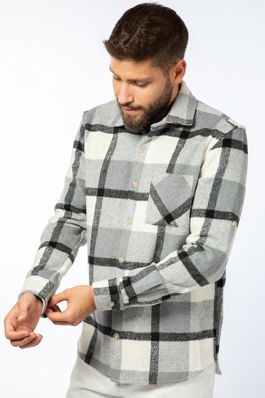 checkered men winter shirt