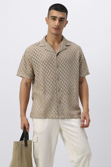 قميص رجالي بنسيج كروشيه