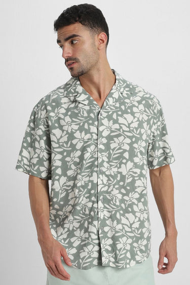 Men'S Summer Shirt With Full Printed Pattern