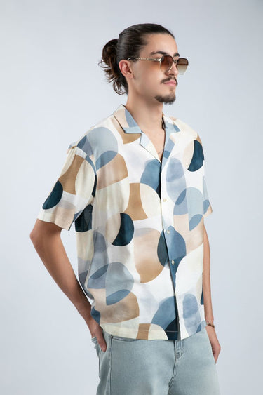 Men'S Short Sleeve Summer Shirt With Full Prints