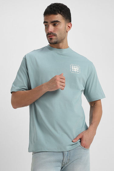 Men'S Casual Short Sleeve T-Shirt With Front & Back Prints