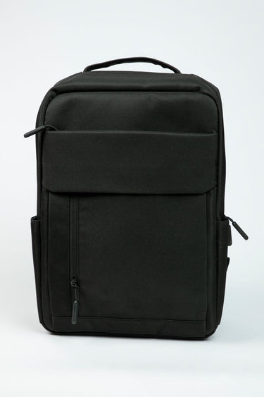 Casual Men'S Backpack - Solid Color Fabric, Multi-Zipper Compartments