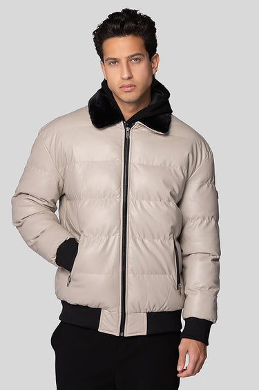 puffer jacket with faux fur collar