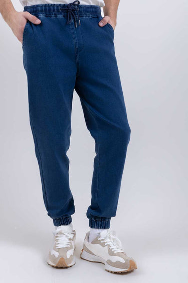 بنطلون جينز أساسي بخصر مطاطي