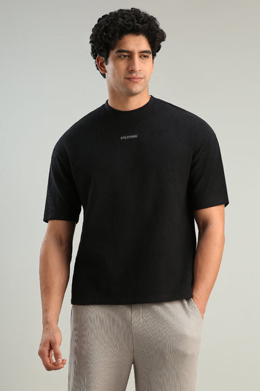 تيشيرت كاجوال بنسيج مضلّع