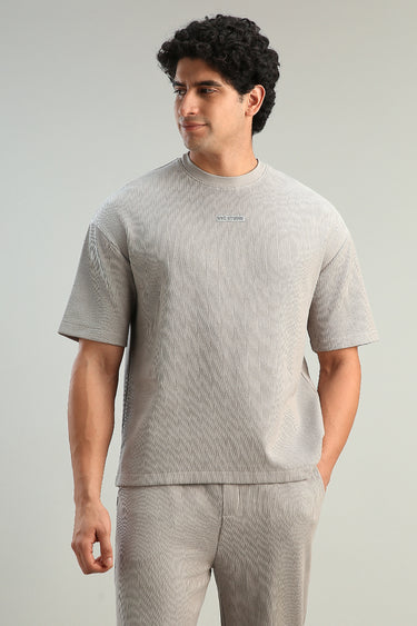 تيشيرت كاجوال بنسيج مضلّع