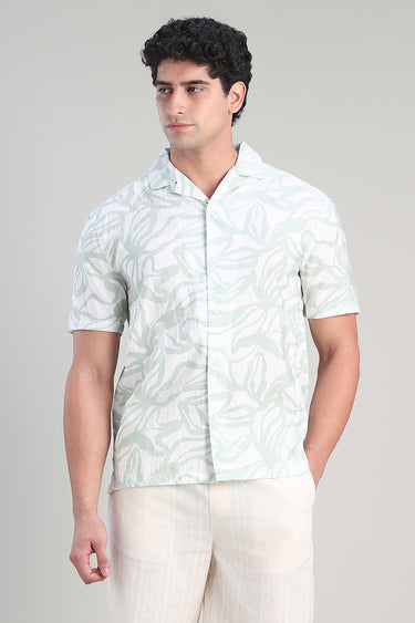 قميص رجالي كاجوال بنقشة عصرية