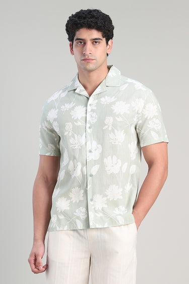 قميص رجالي كاجوال بنقشة زهور