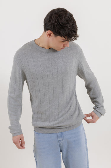 كنزة محبوكة بنقشة مضلعة