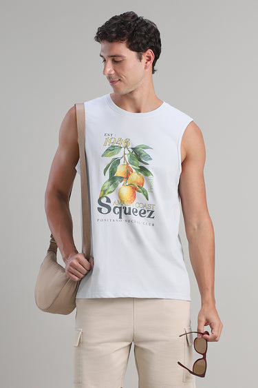 Sleeveless Graphic Swim Top