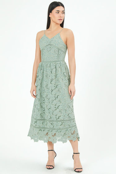 women dress with perforated embroidery
