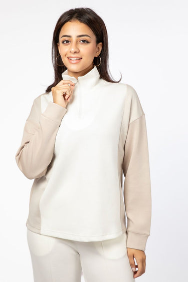 Contrast Colored Women Sweatshirt