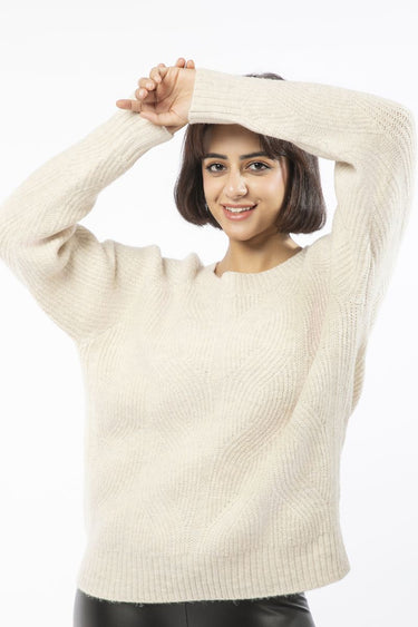 Textured Knitted Women Sweater