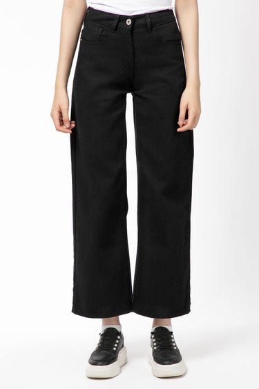 high waisted flared women denim pants