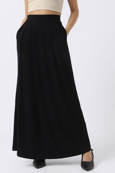 Solid Colored Women Basic Maxi Skirt