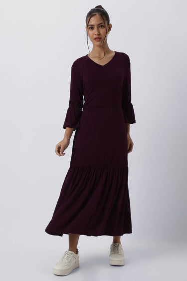 Solid Colored Longline Basic Women Dress