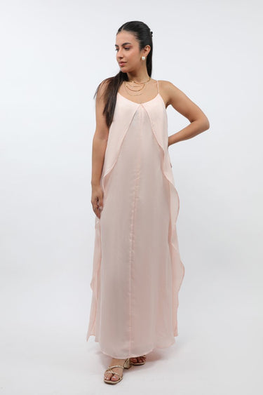 فستان نسائي ماكسي بلون موحد