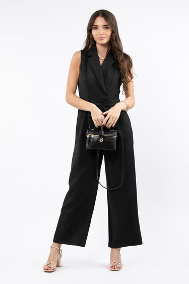 جمبسوت نسائي بدون أكمام وبلون موحد