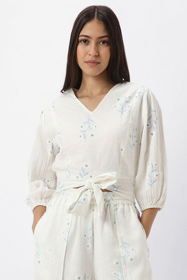 Cropped Women Top With Embroidery