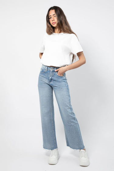 Women Jeans Pants With Rhinestones