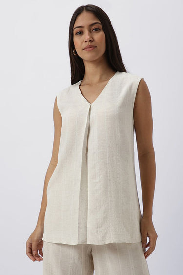 Sleeveless Striped Women Top