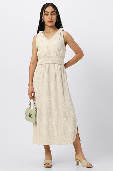 Textured Pattern Sleeveless Women Dress