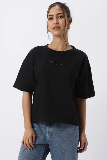 Women T-Shirt With Bunchy Front Print