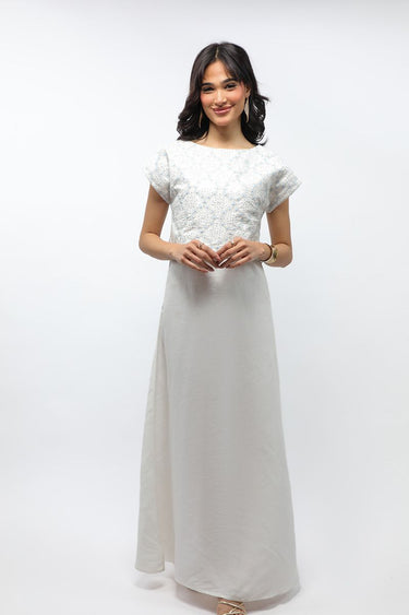 فستان نسائي ماكسي بتطريز وترتر