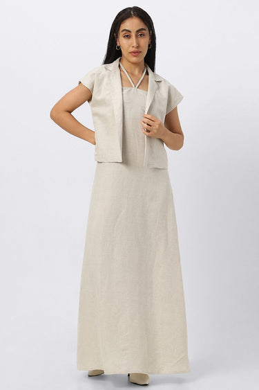 فستان نسائي ماكسي بطبقة جاكيت قصير