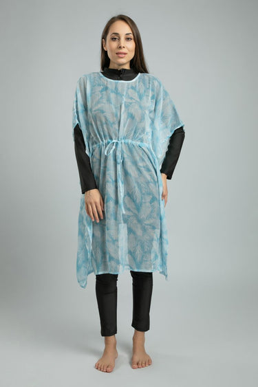 Sleeveless Beach Dress With Printed Pattern And Adjustable Waist