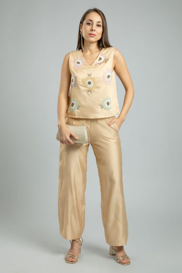 Elegant Women'S Wide-Leg Satin Pants With Ruffled Waist