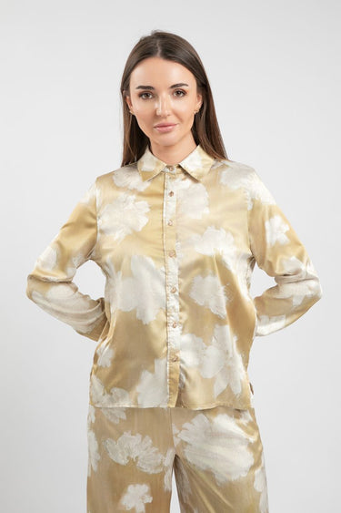 Women'S Long-Sleeve Shirt With Contrast-Colored Printed Pattern