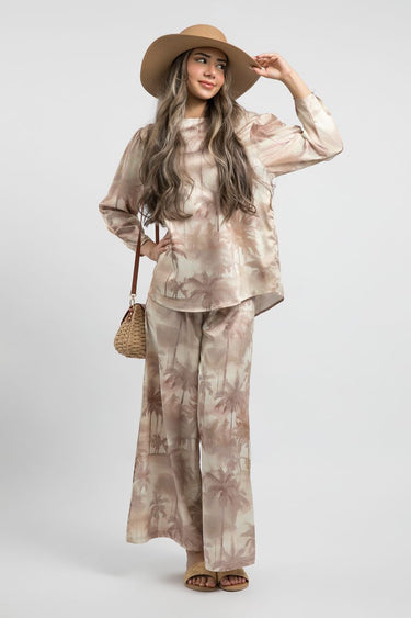 Flowy Wide-Leg Printed Women'S Pants