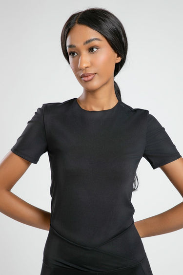 Short Sleeve Activewear Womens Sport Top  Solid Color with Breathable Fabric