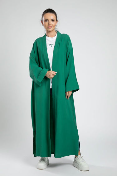 Timeless Style Long Sleeve Women'S Abaya Kimono - Solid Color, Lightweight Modern Fabric