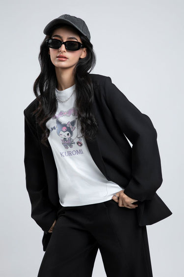 Oversized Long Sleeve Women's Blazer  Solid Color with Front Pockets