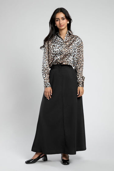 Maxi Flared Skirt With Side Pockets