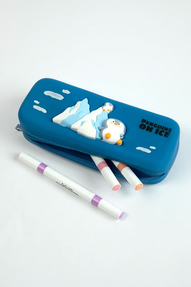 Cute Silicone Pencil Case with Cartoon Design