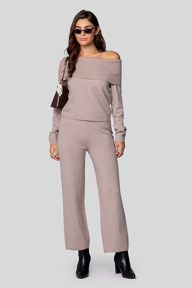 Wide leg knitted pants