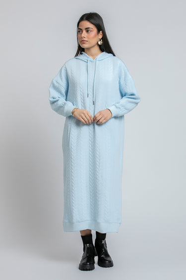 Cable Knit Hoodie Dress