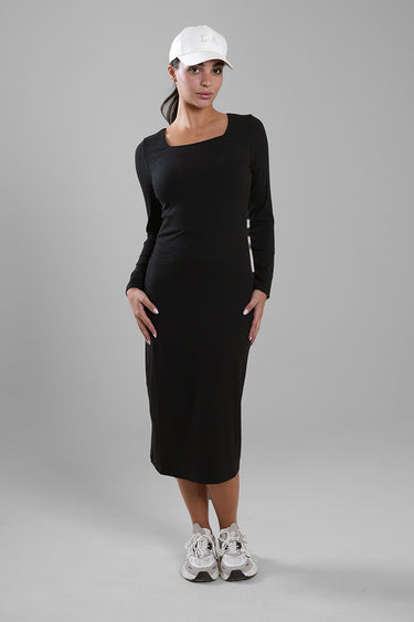 Long Sleeve Fitted Midi Dress