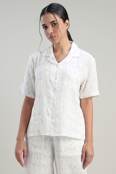 Loungewear Button Front Short Sleeve Shirt
