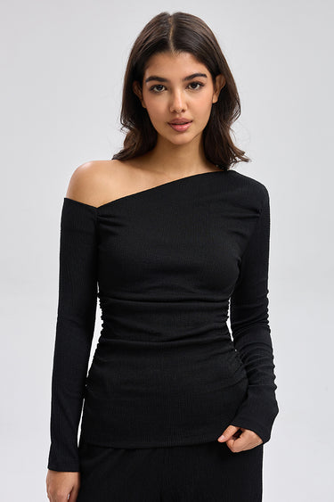 One Shoulder Long Sleeve Top