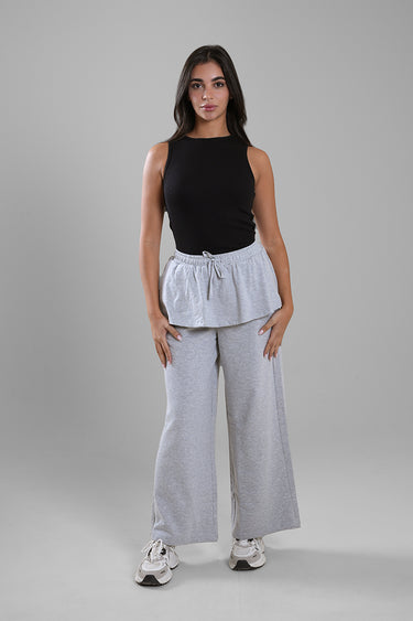 بنطلون واسع بخصر طبقات ورباط