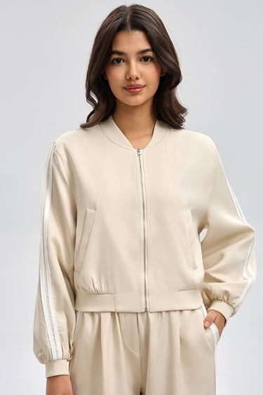 جاكيت بسحاب أمامي وطبعة خلفية