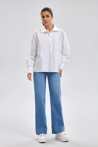 Denim Pants Wide Leg High Waist