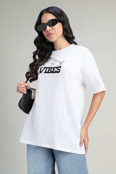 Longline Oversized T-Shirt with Print
