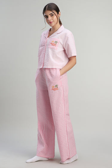 بنطلون منزلي واسع بخصر مطاطي